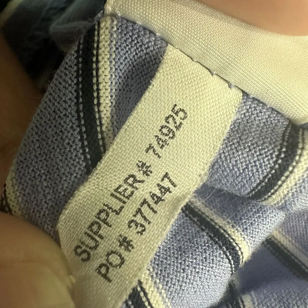 Polo Golf Ralph Lauren Men’s XL Blue Striped‎ Short Sleeve 100% Pima Cotton Soft